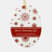 写真のメリークリスマスのパパのオーナメントの赤 セラミックオーナメント (裏面)