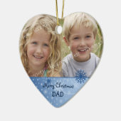 写真のメリークリスマスのパパのオーナメント セラミックオーナメント (左)