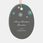 写真のメリークリスマスの祖母のオーナメントの水の灰色 セラミックオーナメント (裏面)