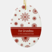 写真のメリークリスマスの祖母のオーナメントの赤 セラミックオーナメント (裏面)