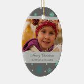 写真のメリークリスマスの祖父母のオーナメントの灰色 セラミックオーナメント (右)