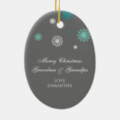 写真のメリークリスマスの祖父母のオーナメントの灰色 セラミックオーナメント (裏面)