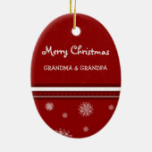 写真のメリークリスマスの祖父母のオーナメント セラミックオーナメント (裏面)