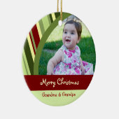 写真のメリークリスマスの祖父母のオーナメント セラミックオーナメント (右)
