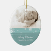 写真のメリークリスマスの祖父母のオーナメント セラミックオーナメント (右)