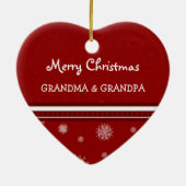 写真のメリークリスマスの祖父母のオーナメント セラミックオーナメント (裏面)