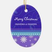 写真のメリークリスマスの祖父母のオーナメント セラミックオーナメント (裏面)