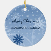 写真のメリークリスマスの祖父母のオーナメント セラミックオーナメント (裏面)