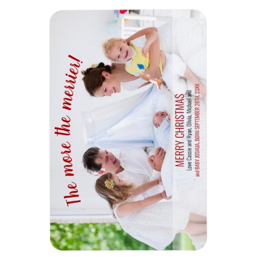 写真のメリー休暇誕生発表の詳細 マグネット (縦)