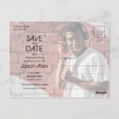 写真のモダン卒業式のスクリプト日付の保存 ポストカード (裏面)