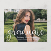 写真のモダン卒業式のスクリプト日付の保存 ポストカード (正面)