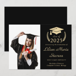 写真のモダン卒業発表カードのスクリプト 案内状