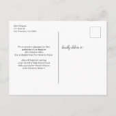 写真のモダン卒業 案内ポストカード (裏面)