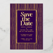 写真のモダン編集可能な日付テンプレートを保存 箔シーズンカード (正面)