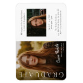 写真のモダン縦方向の卒業招待状 マグネット (縦)