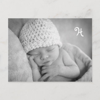 写真のユニーク封筒を使用したベビー告知 案内ポストカード