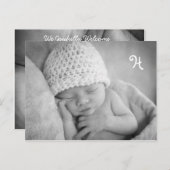 写真のユニーク封筒を使用したベビー告知 案内ポストカード (正面/裏面)