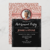 写真のリタイア – バラ金ゴールドブラック 招待状 (正面/裏面)