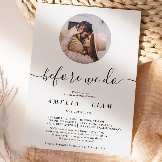 写真のリハーサル白黒ディナーをする前に 招待状