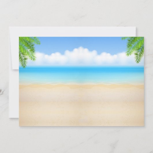 写真のルアウ誕生日招待状 ルアウ招待状 1歳 招待状 (裏面)