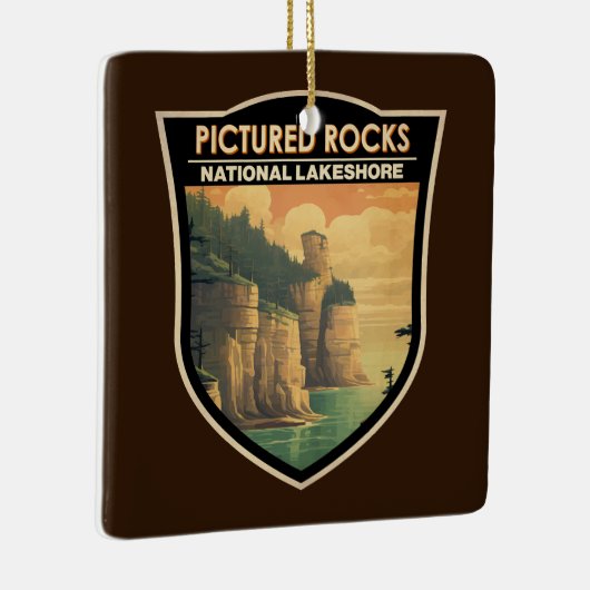 写真のロックスナショナルレイクショアトラベルヴィンテージ セラミックオーナメント (右)