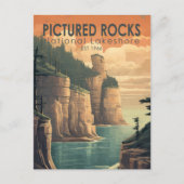 写真のロックスナショナルレイクショアトラベルヴィンテージ ポストカード (正面)