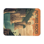 写真のロックスナショナルレイクショアトラベルヴィンテージ マグネット (横)