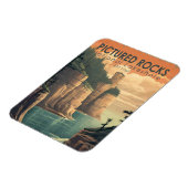 写真のロックスナショナルレイクショアトラベルヴィンテージ マグネット (左側)