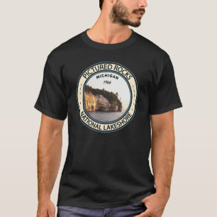 写真のロックスナショナルレイクショアミシガンバッジ Tシャツ