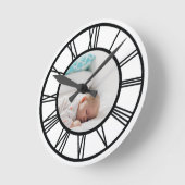 写真のロパーソナライズされたマン数字 ラウンド壁時計 (傾斜)