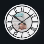 写真のロパーソナライズされたマン数字 ラウンド壁時計<br><div class="desc">写真のロパーソナライズされたーマン数字の壁時計Ricaso</div>