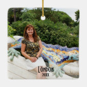 写真のロンドンイギリスヨーロッパ旅行記念品を所有するため セラミックオーナメント (裏面)