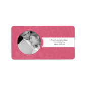 写真のヴィンテージ結婚ハニーサックルピンクダマスク ラベル (正面)