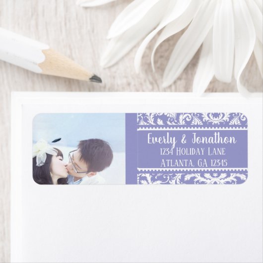 写真のヴィンテージ結婚薄紫のマスク ラベル (インサイチュ)