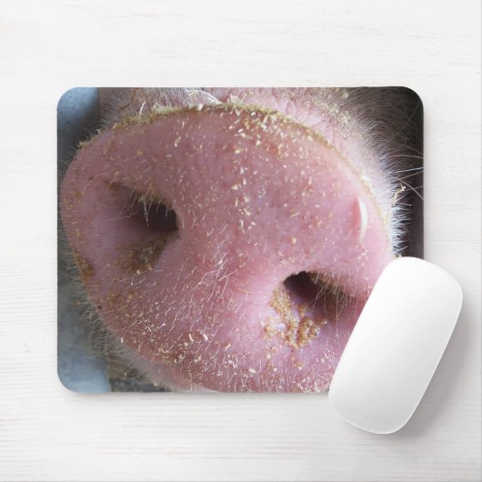写真の上のピンクのブタの鼻の終わり マウスパッド (マウス)