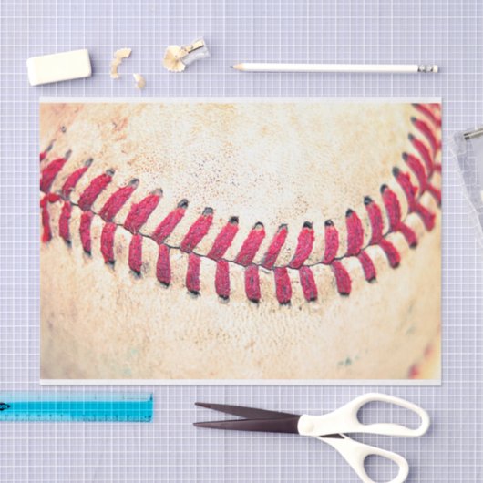 写真の上のヴィンテージの野球の終わり 薄葉紙 (クラフト)