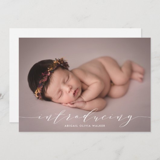 写真の上敷の誕生をもたらすScipt 案内状 (正面/裏面)