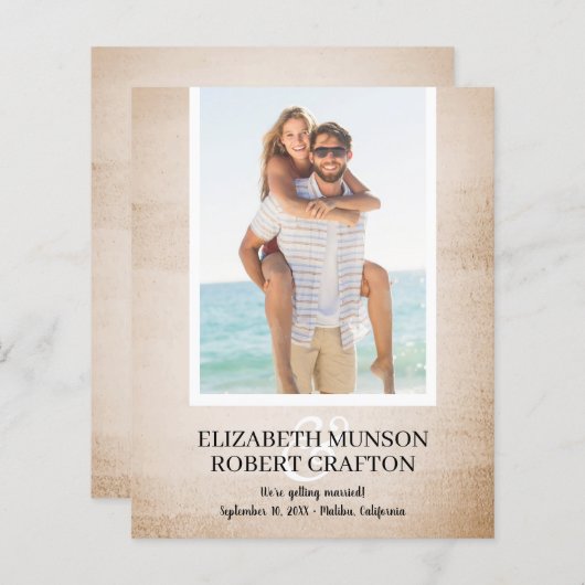 写真の予算の結婚式の日付の保存 (正面/裏面)