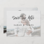 写真の予算の結婚式の日付の保存 案内ポストカード (正面/裏面)