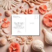 写真の予算ビーチ結婚式日付の保存 案内ポストカード