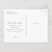 写真の予算ビーチ結婚式日付の保存 案内ポストカード (裏面)