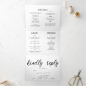 写真の予結婚算セットの招待。 三つ折り招待状 (内部)