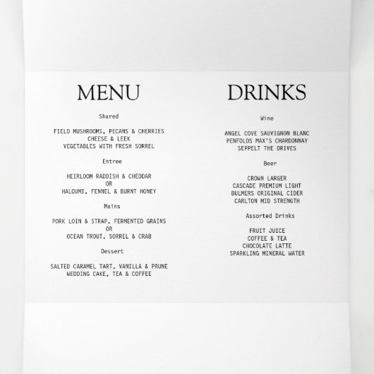 写真の予結婚算セットの招待。 三つ折り招待状 (内部中)