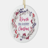 写真の付いたクリスマスパーソナライズされた飾り セラミックオーナメント (右)