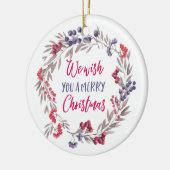 写真の付いたクリスマスパーソナライズされた飾り セラミックオーナメント (左)