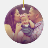 写真の付いたクリスマスパーソナライズされた飾り セラミックオーナメント (裏面)