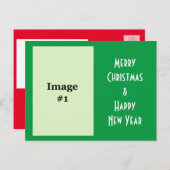 写真の休日のクリスマスの挨拶はがき シーズンポストカード (正面/裏面)
