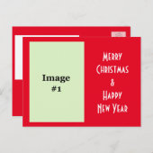 写真の休日のクリスマスの挨拶はがき シーズンポストカード (正面/裏面)