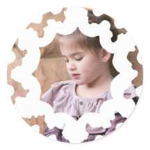 写真の休日のステッカー: 白い雪片の写真