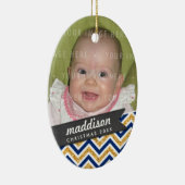 写真の休日の楕円形のオーナメントのはっきりしたなシェブロンのグリッター セラミックオーナメント (右)